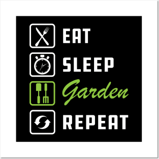 Gardener - Eat Sleep Garden Repeat Posters and Art